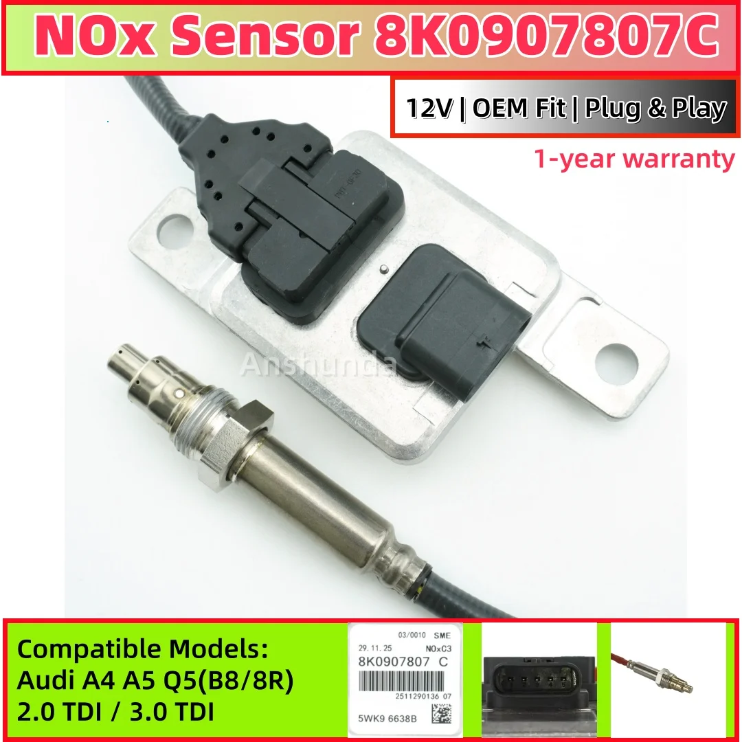 

8K0907807C Nitrogen Oxide Sensor 5WK96638B for Audi 2.0TDI Diesel