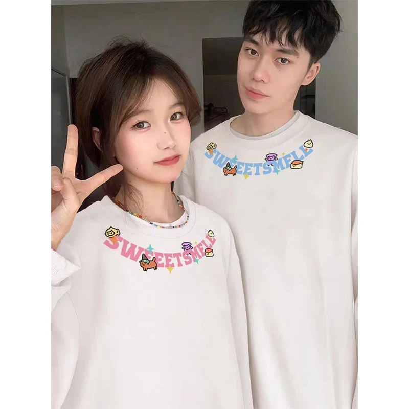 

Осень-зима, большой размер 300, простые японские свитера для пар, мужские новые 2024, круглые повседневные модные свитера на подкладке Fce