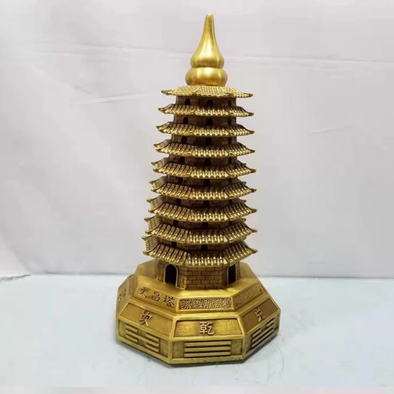 

Bronze Bagua Bottom Wenchang Pagoda Decoration Home Living Room, foyer, study, desk decoration