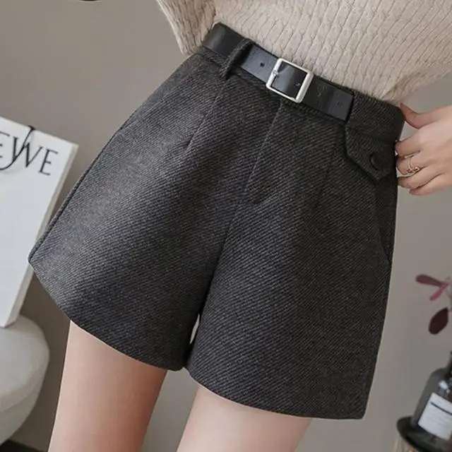 2024 New Women Summer High Waist A-Line Wide Leg Shorts Casual Suit Shorts Women Solid Short Pants Office Ladies Shorts LX516