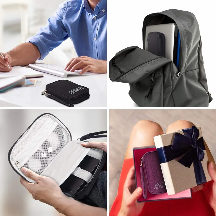 Multipurpose Digital Travel Packing Cube Entertainment Data Cable USB Drive Storage Bags Daily Necessities Organize Pouch Items