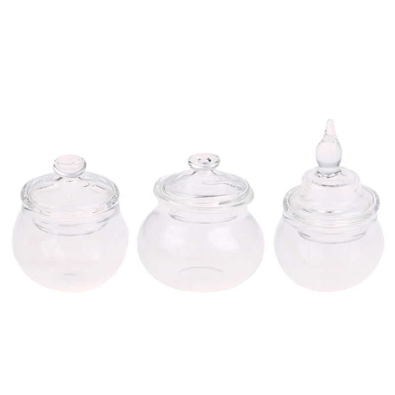 1:12 Dollhouse Miniature แก้วเล็กจุกขวดฝาครอบ Tiny Jar ขวดตุ๊กตาบ้านอุปกรณ์ประดับตกแต่งของเด็กเล่น