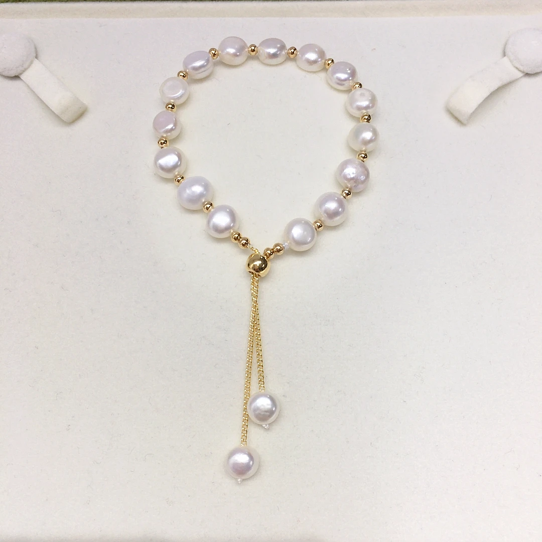 

ZHBORUINI Wholesale Really Natural Freshwater Pearl Baroque Bracelet Adjustable Minimalist Fashionable Jewelry Gift for Women