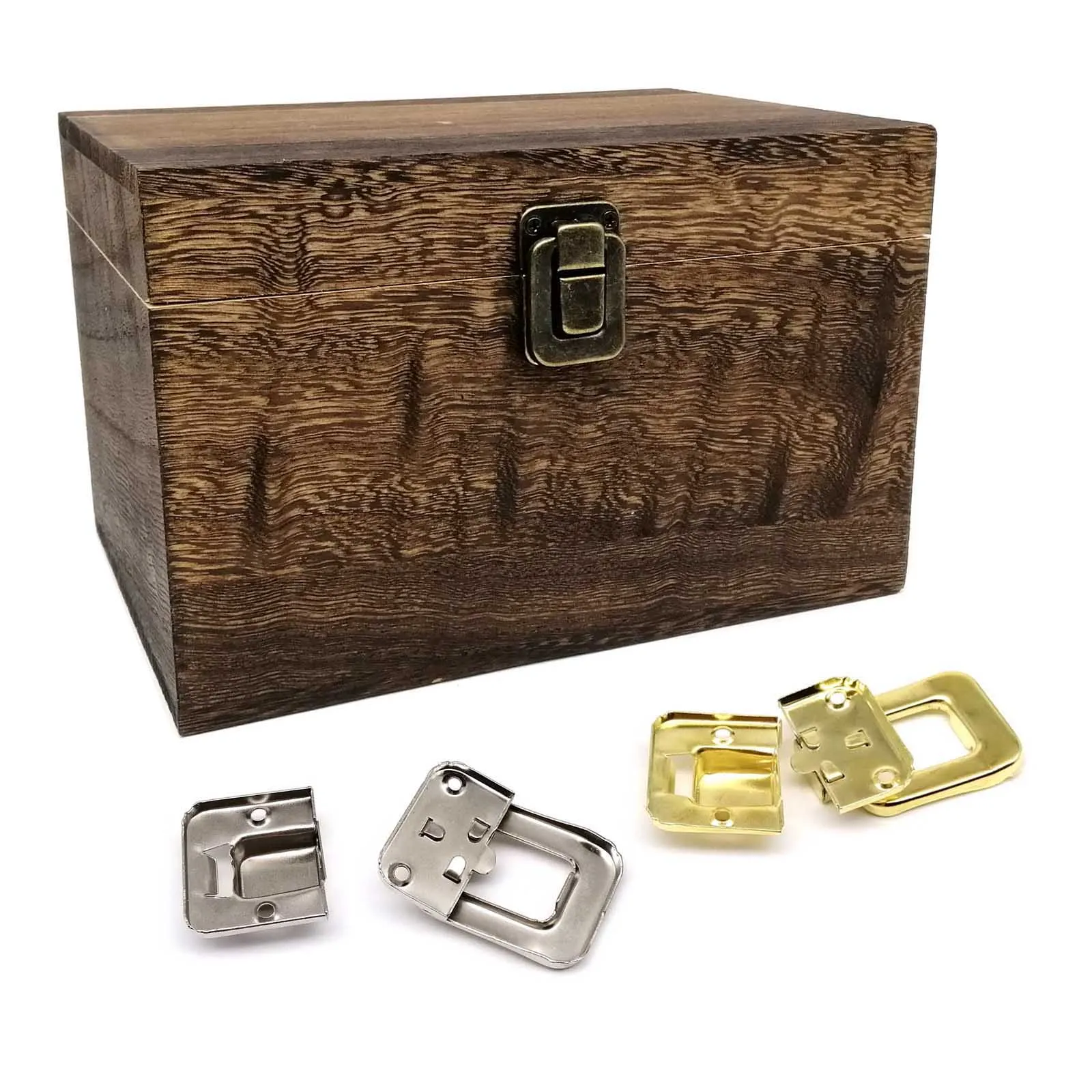 Jewelry Chest Gift Wine Wooden Box Case Toggle Latch Suitcase Hasp Leather Bag Handbag Purse Closure Lock with screws 27x40mm