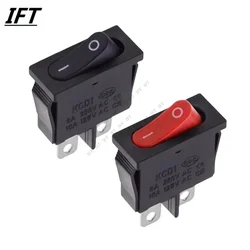 10Pcs 9x21mm KCD1-110 Black Super Thin Rocker Switch NO/OFF 2 Pin Small Instrument Power Switch