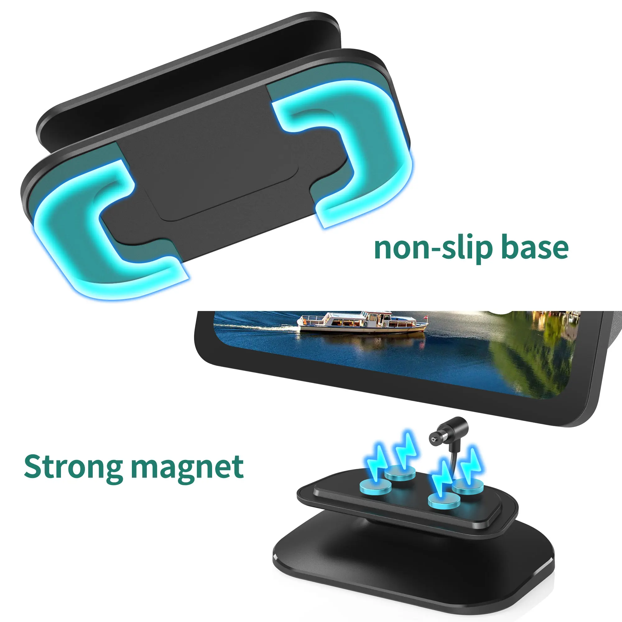 حامل قاعدة PlusAcc لعرض الجيل الثالث مع منفذ شحن USB-C/A لأجهزة iPhone وAirpods وجميع الهواتف وسماعات الأذن