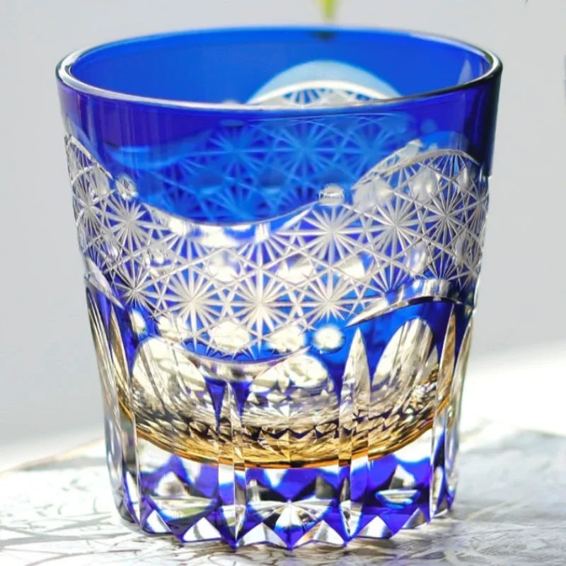 240 ml 320 ml Classic Auspicious Clouds Edo Kiriko Whiskey Glass Tumbler Japanese Style Cocktail Cup with Gift Box Cut Glassware