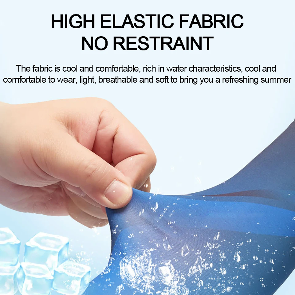 GETINFIT 1Pair Summer Ice Sleeves Moisture-absorbing Quick-drying Sun-protective Ice Silk Sleeves Outdoor Cycling Fishing Sleeve