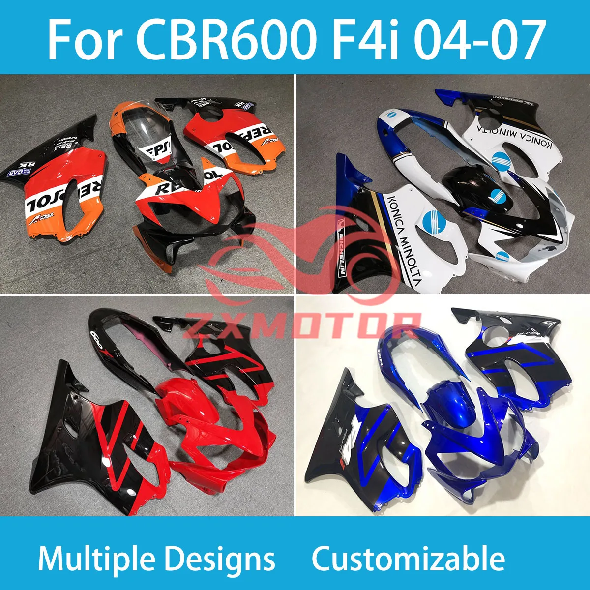 Hot Style Fairings CBR600 F4i 2004 2005 2006 2007 Motorcycle Injection Fairing Kit for Honda CBR600F4i 04 05 06 07