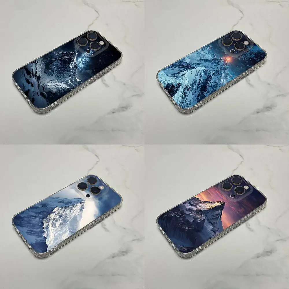 

Himalayas Mount Everest Mountain Phone Case For iPhone 17,16,15,14,13,12,11 Plus,Pro,Max,Plus,E,SE4,Mini Transparent Box