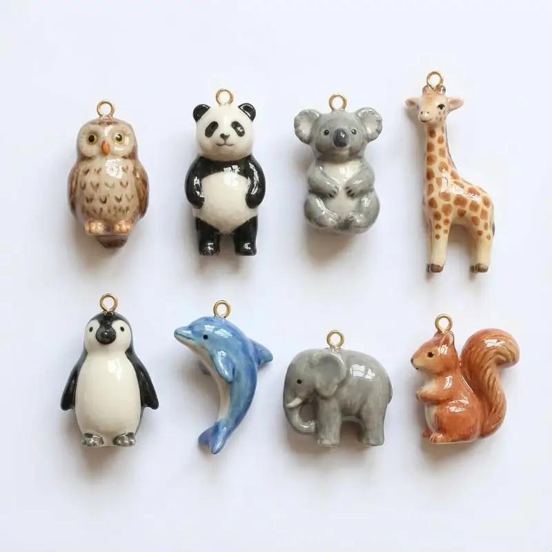 1PCS Simple And Trendy New Animal Series Elephant Squirrel Panda DIY Pendant Charms For Jewelry