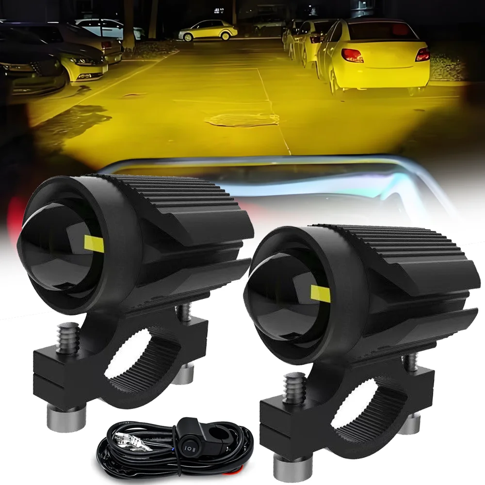 

Motorcycle LED Headlights Bulbs 200W Auxiliary Dual Color Motorbike Led Spotlights Spot Fog Lamp 20000LM 12V for Truck Car ATV