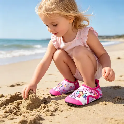 Kids Water Sport Beach Swimming Socks Girl Thin Multi Prints Anti Slip Fitness Yoga Dance Swim Surf Diving Underwater Shoes