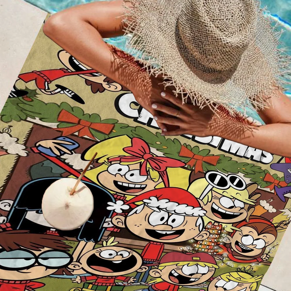 The Cartoon L-Loud H-House Cartoon Beach Towel Cute Kawaii Room Decor Bath Girls Children Hand Towels For Bathroom Shower