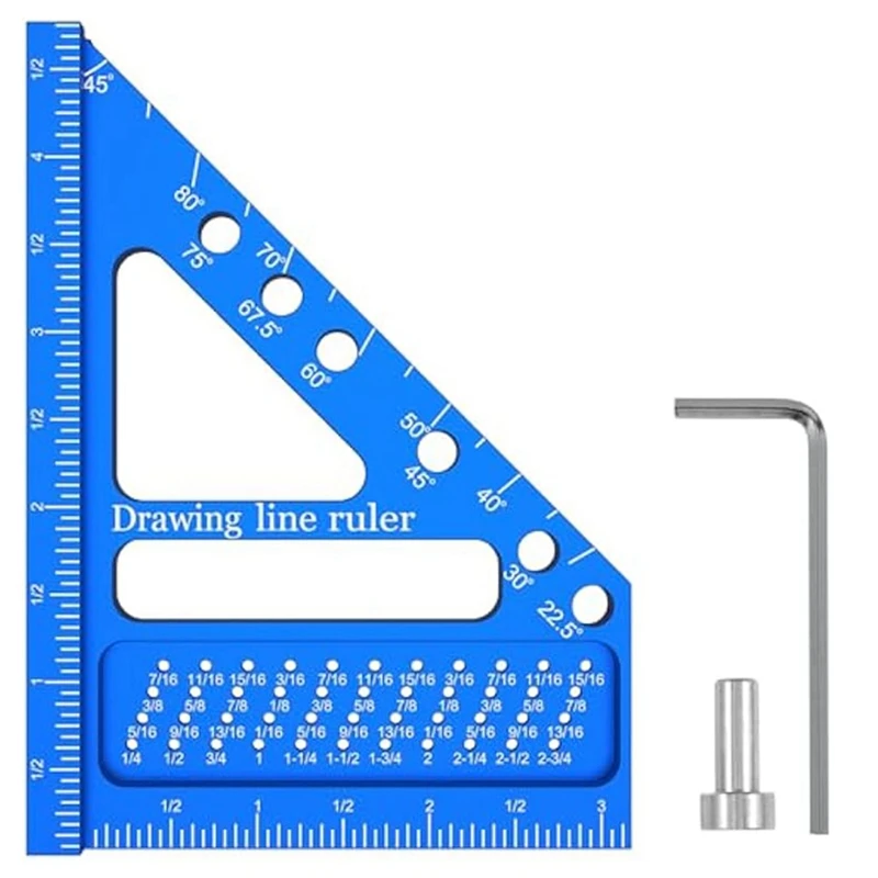 

GTBL Multi Angle Measuring Ruler,Carpenter Square With Angle Position Pin,Woodworking Square ,Measuring Layout Scribing Ruler