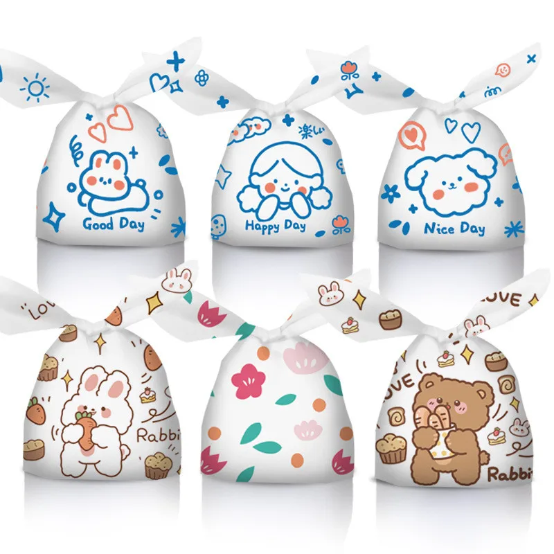 

50Pcs 14x23cm Cartoon Animal Rabbit Ears Candy Snack Goody Bags Children Birthday Baby Shower Party Gift Packaging