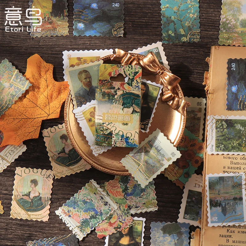 46 pcs/box Vintage Natural Plant Cake Stamps Decorative Stickers Scrapbooking Label Diary Stationery Phone Art Journal Planner