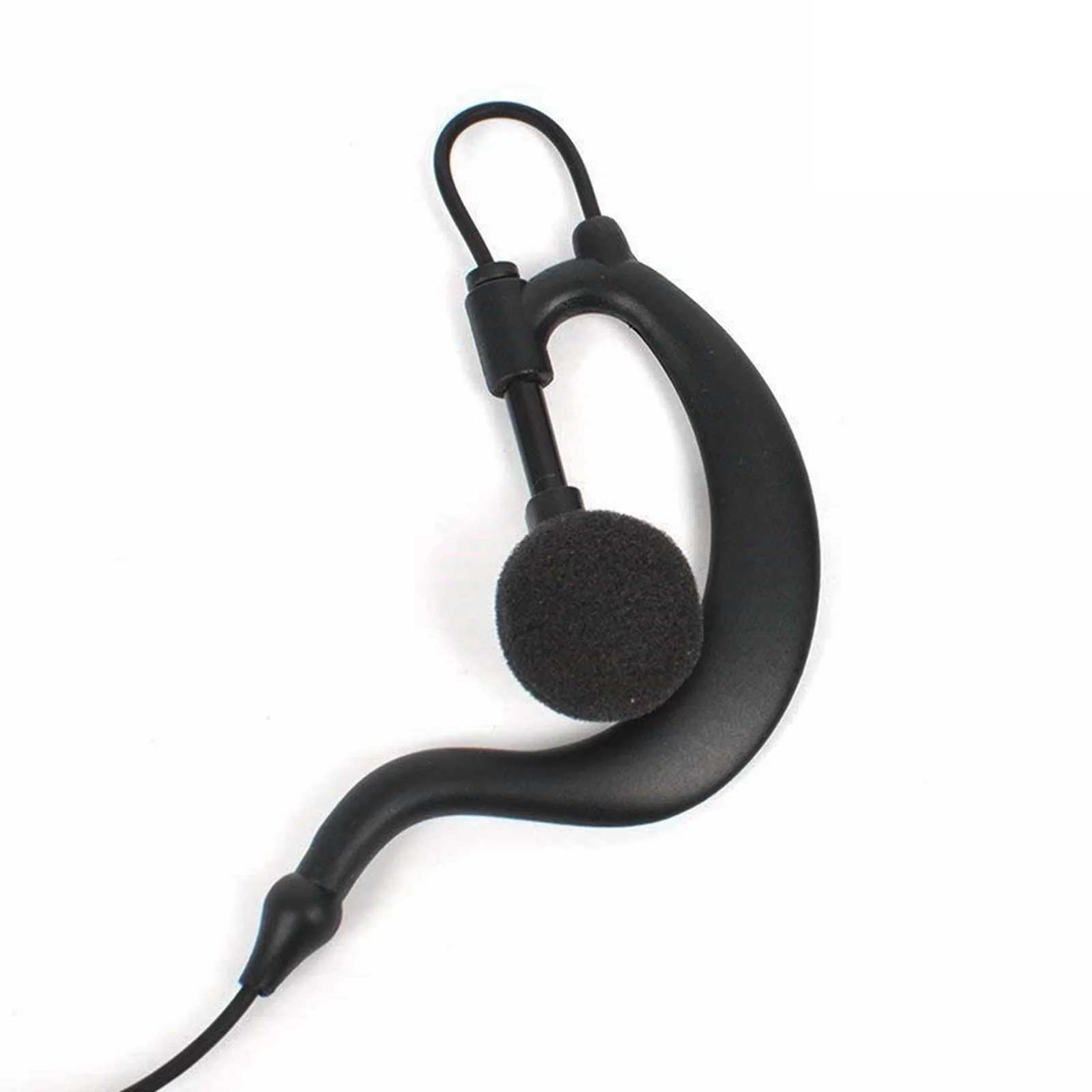 3.5mm Ear Hook Headset for Walkie Talkie Single Ear Radio Earpiece with Clip Single Earphone with Coiled Cable