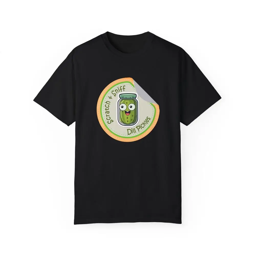 Dill Pickles Scratch And Sniff Sticker T Shirt 90's Nostalgia Tee Anime Graphic T-shirts Vintage High Quality 100%Cotton