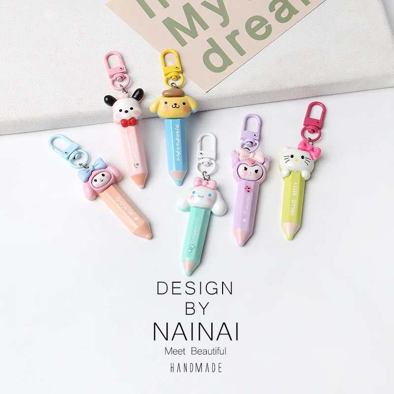 Creative Cute  Pencil Keychain Pendant Simple Versatile Daily Accessory Hanging Ornament Gift for Girls