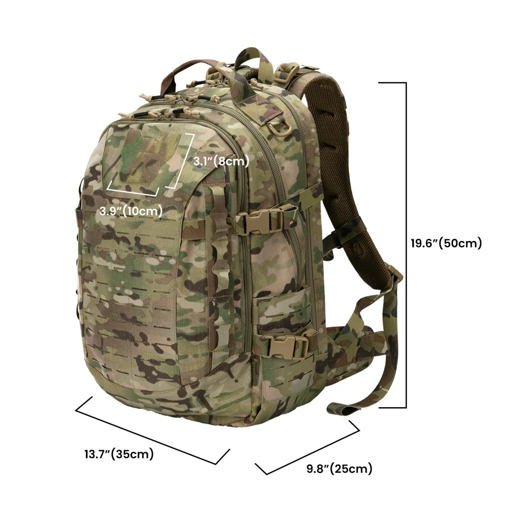 Tactical Backpack 44L MOLLE Outdoor EDC Hiking Backpack Camping Travel Bag Men's Hunting Bags with Waist Supporter