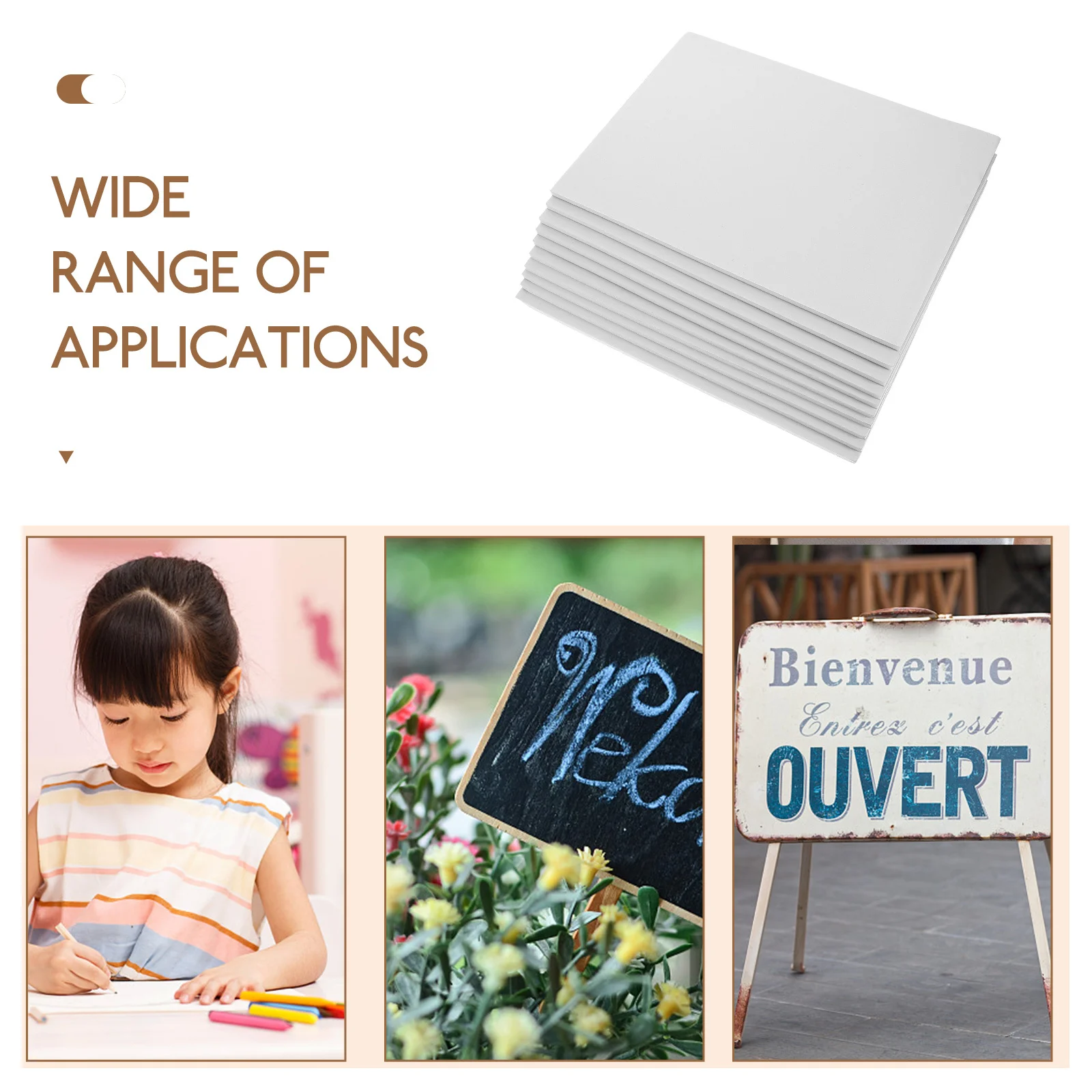 

10pcs Blank Foam Board 40X60Cm Large Thick Poster Board For Diy Craft Projects Making Material Smooth Surface White Foam Core