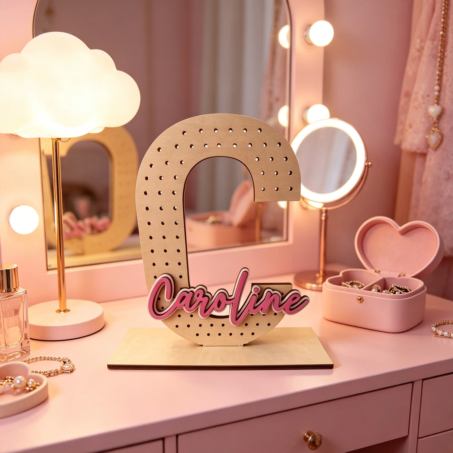 1pc Custom Korean style Wood Earring Holder: Wooden Jewelry Organizer,Birthday Wedding Party Decoration Gifts for Girlfriend view 4