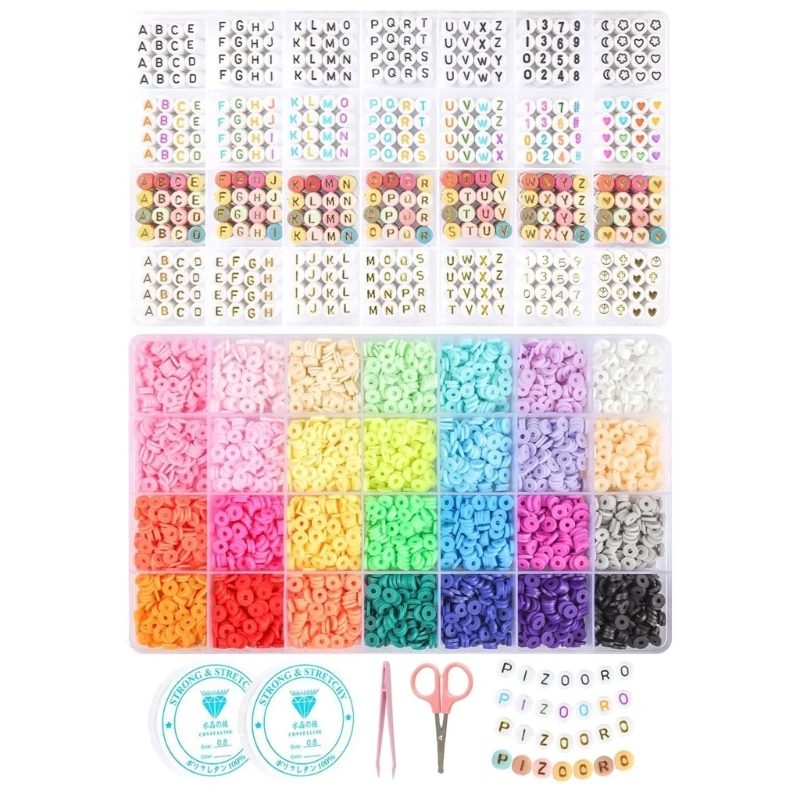 

6440pcs Acrylic Beads Set Earring Findings and Components DIY Craft Letter Beads 40GB