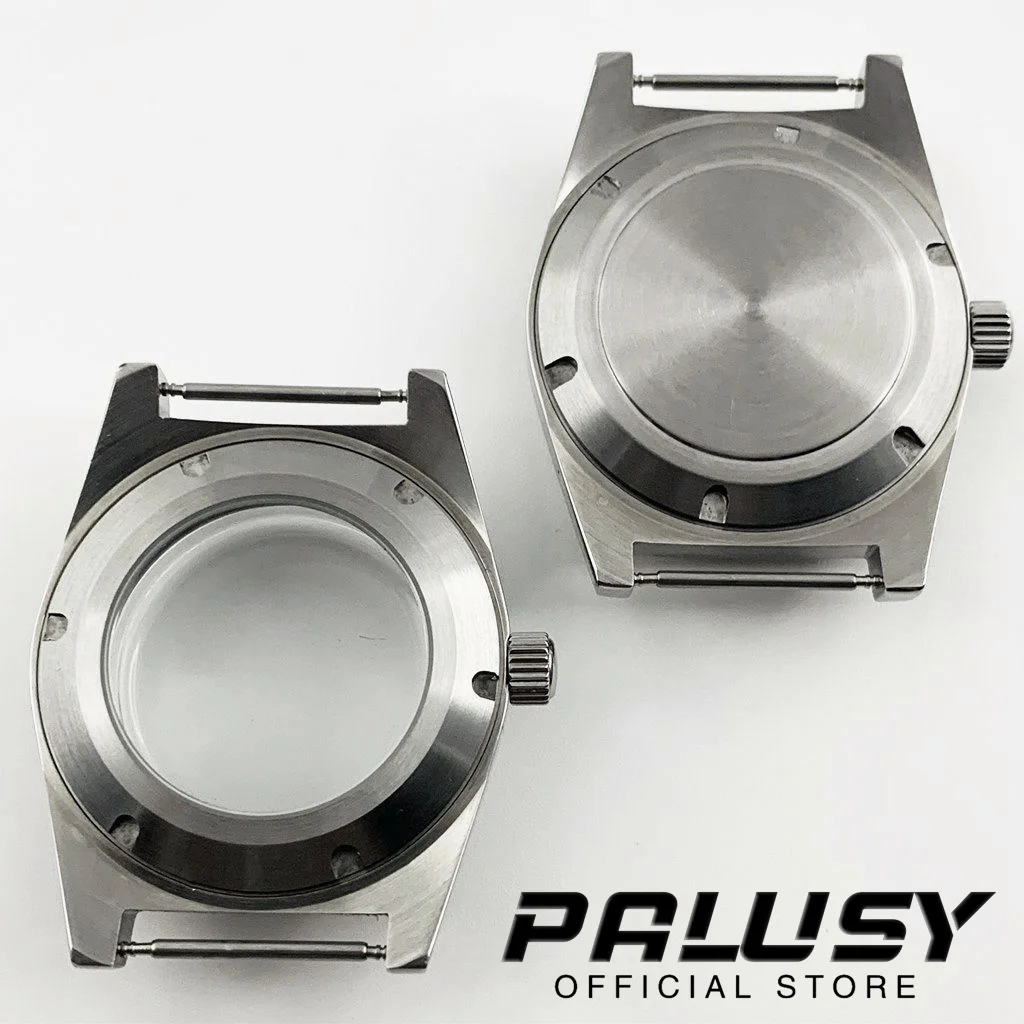 38MM Stainless Steel Silver Flat Sapphire Glass/Dome Coated Glass Watch Case Fit NH35 NH36 ETA 2824 PT5000 Movement