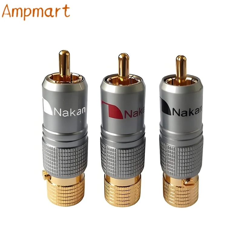 High End Pure Copper Gold Plated Solderless RCA Plug Audio Signal Connector For HIFI Amplifier Cable Wiring view 5