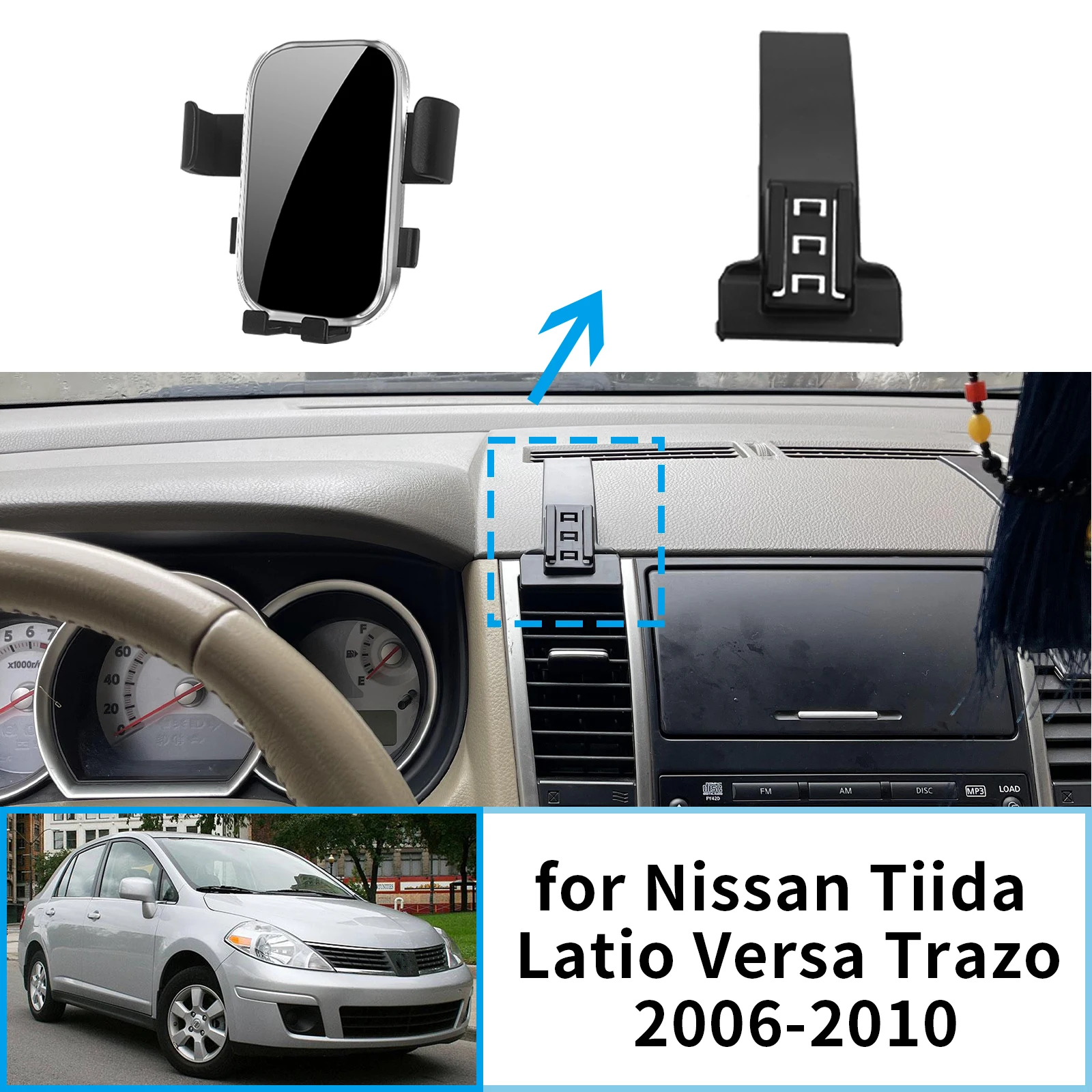 

for Nissan Tiida Latio Versa Trazo C11 2006-2008 2009 2010 Car Mobile Phone Holder Stand Auto Accessories GPS Bracket Navigation