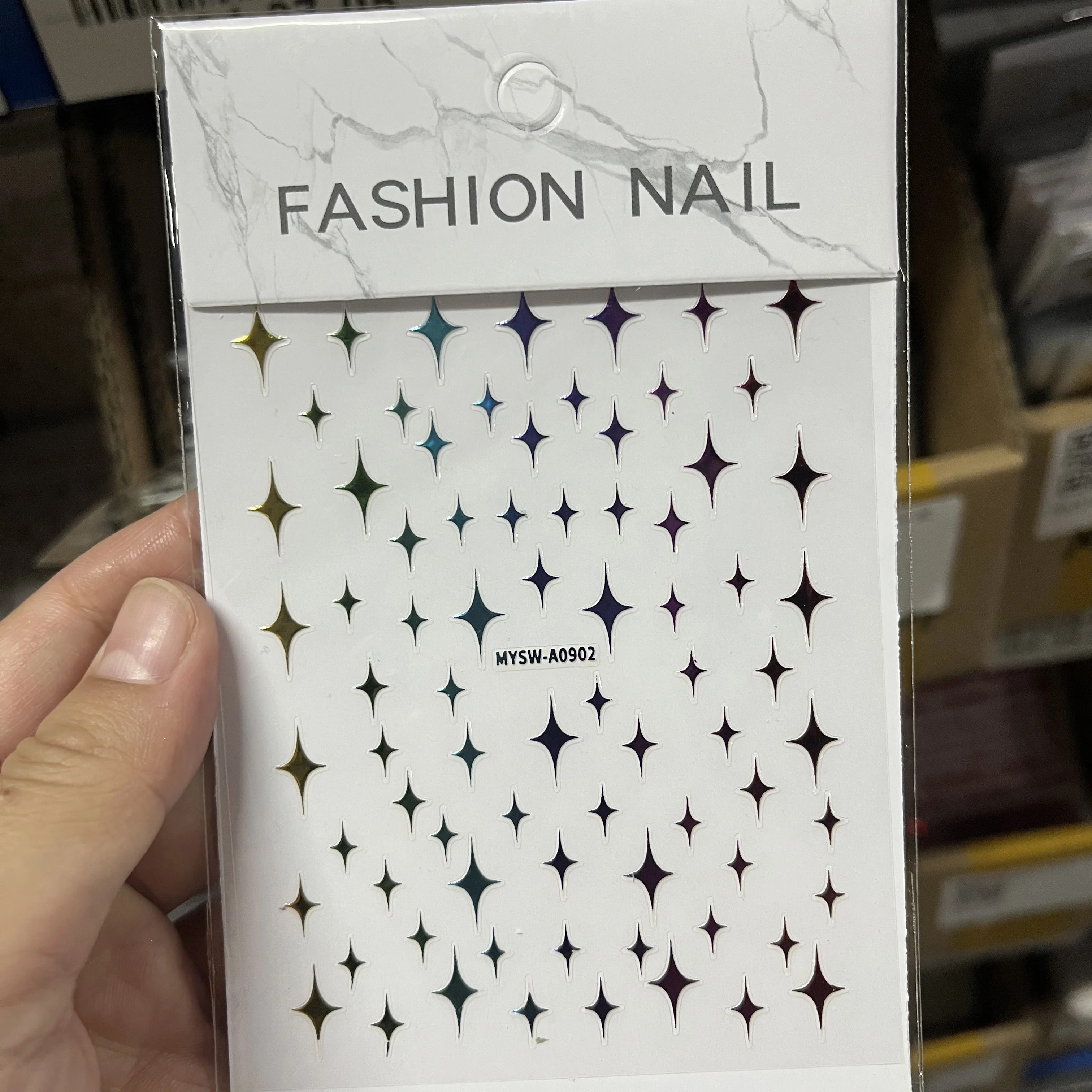 

1pcs 3D Meteor Pentagram Nail Art Decorations Shining Asterism Stickers Golden Silver White Black Star Shape Nail Sticker