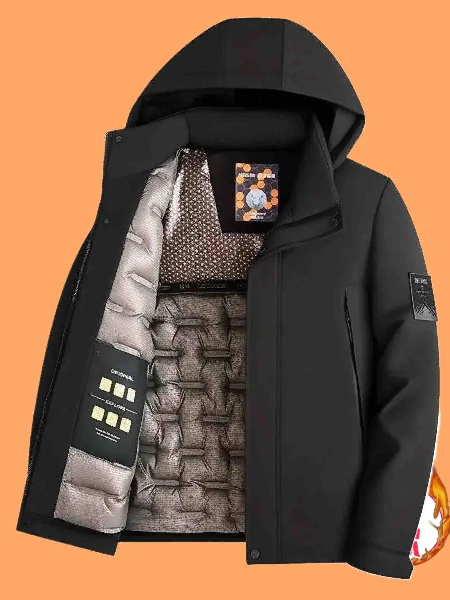 

Men's Thiened Wool Blend Cotton Jaet Winter New Sle mid Younghat Detachable Busin Gentleman Sle Long Coat