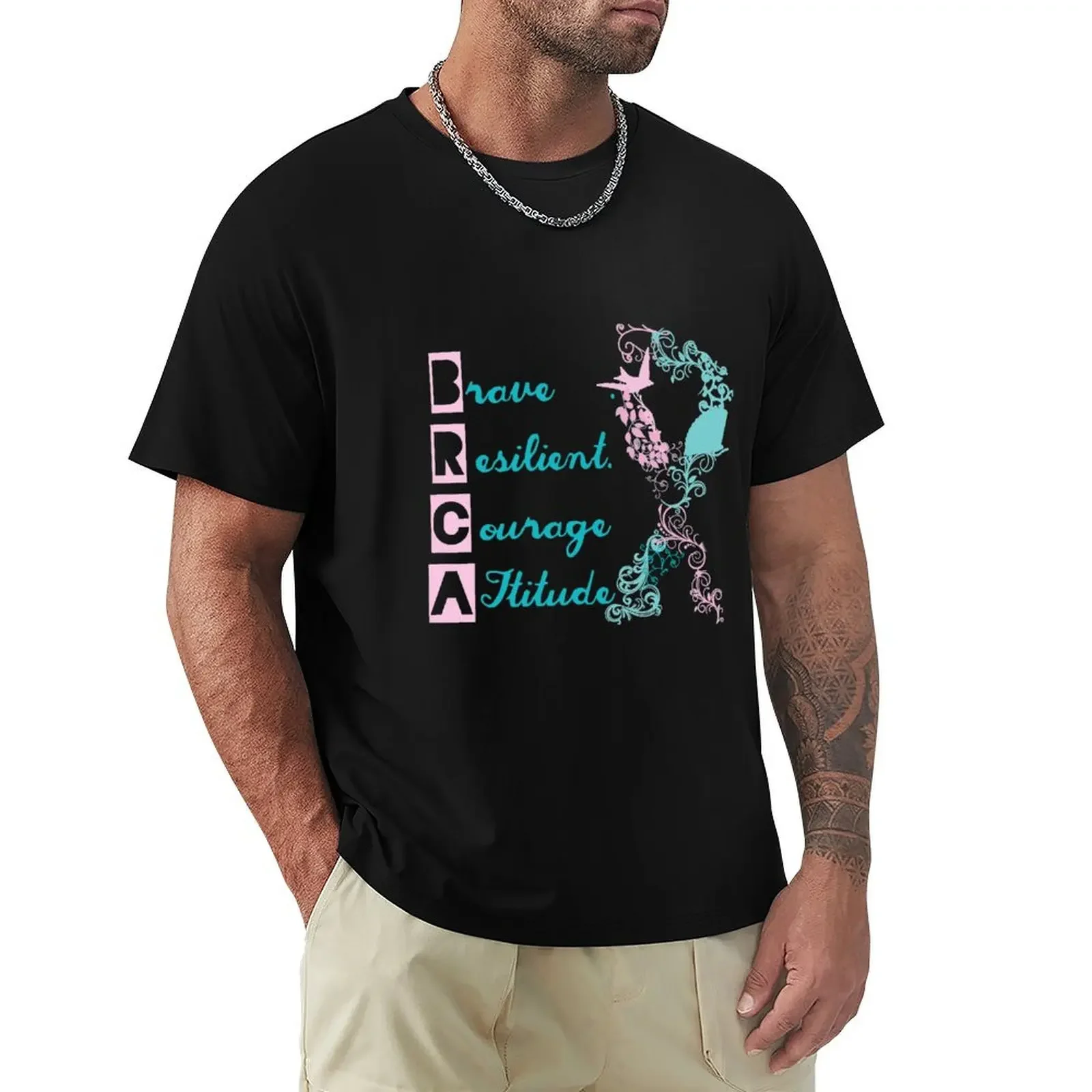 BRCA, brave resilient, courage, attitude T-Shirt custom t shirt animal prinfor boys tees shirts graphic tees t shirt men