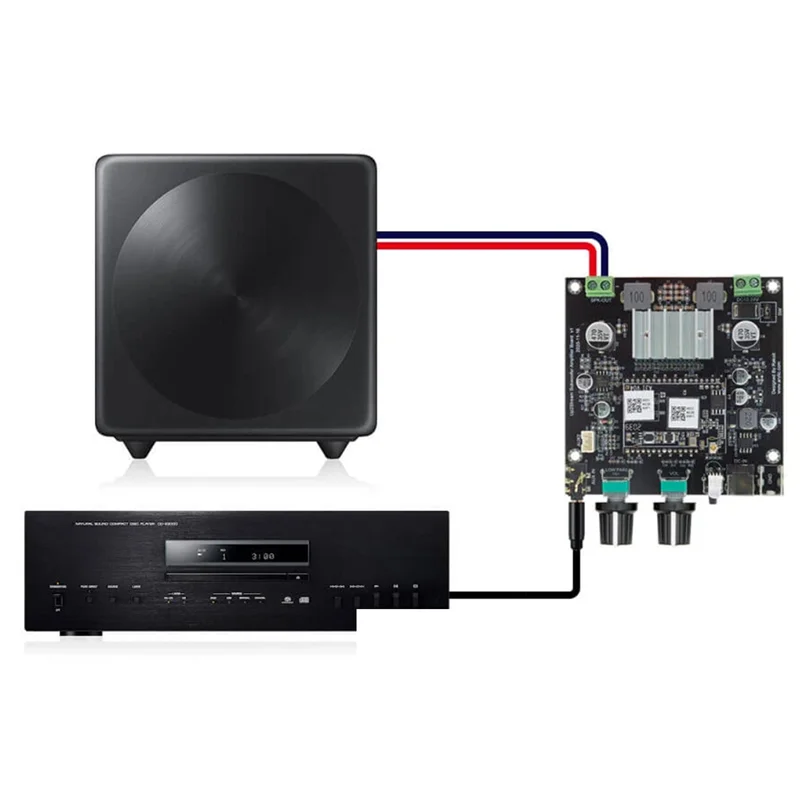 -meof Up2stream Amp Sub Multiroom Amplifier Wifi Audio Wireless Amplifier Board 2.1 Channel Subwoofer Speakers Amplifier