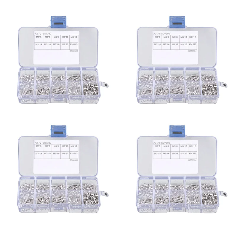 

AA81-1360Pcs M3 Hex Socket Screw Nut Stainless Steel M3 Screws Nuts Assortment Kit Fastener