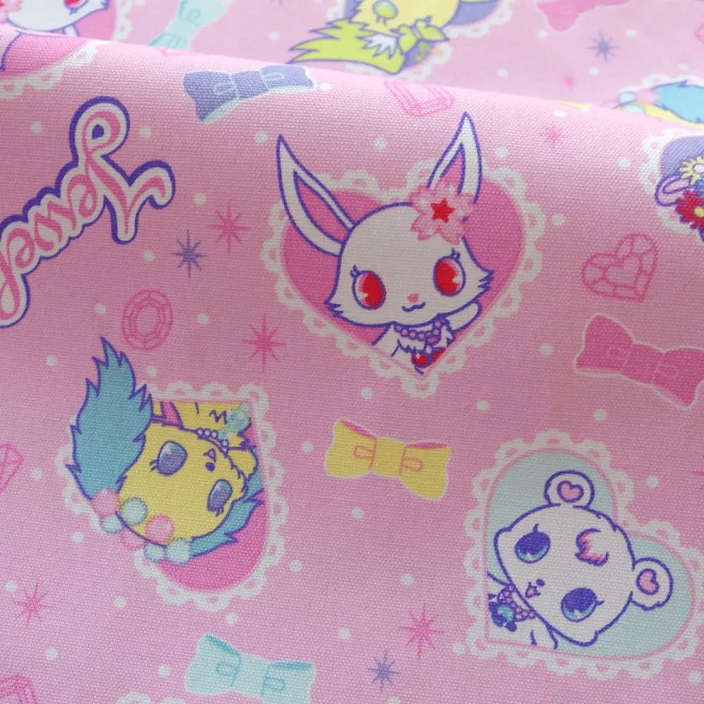 1 Yard Cotton Cavas Fabric For Cloth, Bag, Bedding, Jewelpet (ジュエルペット) , Width=140cm