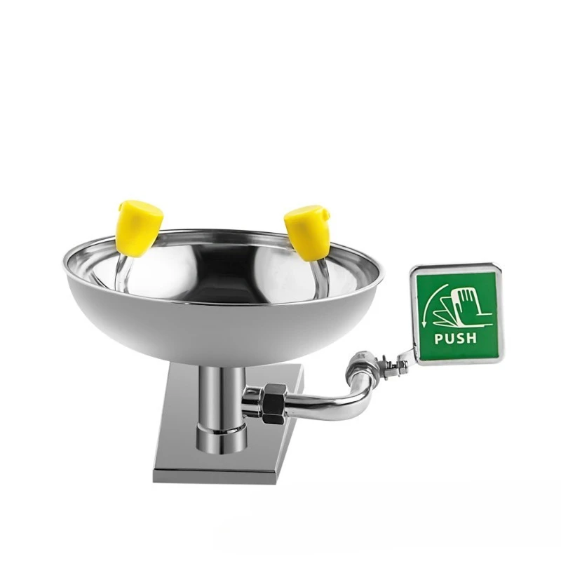 

Thickened 304 stainless steel wall-mounted eye washer Laboratory emergency double port factory inspection Industrial