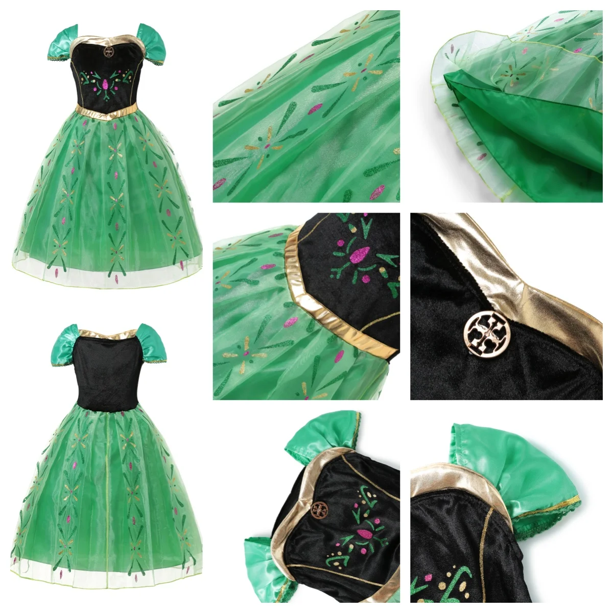 Girls' Frozen Snow Queen Anna Costumes For Kid Girl Fancy Birthday Party Gown Princess Dress Carnival Party Children Clothes ﻿ view 6