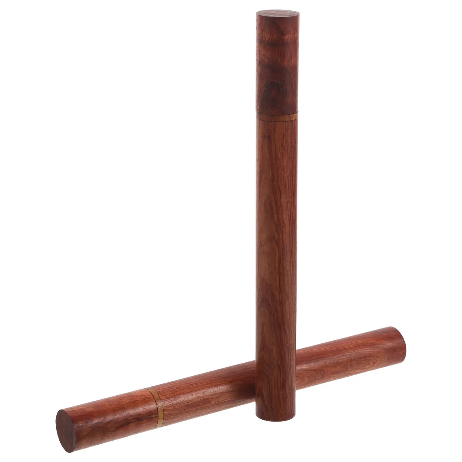 2Pcs Rosewood Incense Storage Tube Stick Holder Vintage Wood Preserving Portable Case for Travel Yoga Meditation
