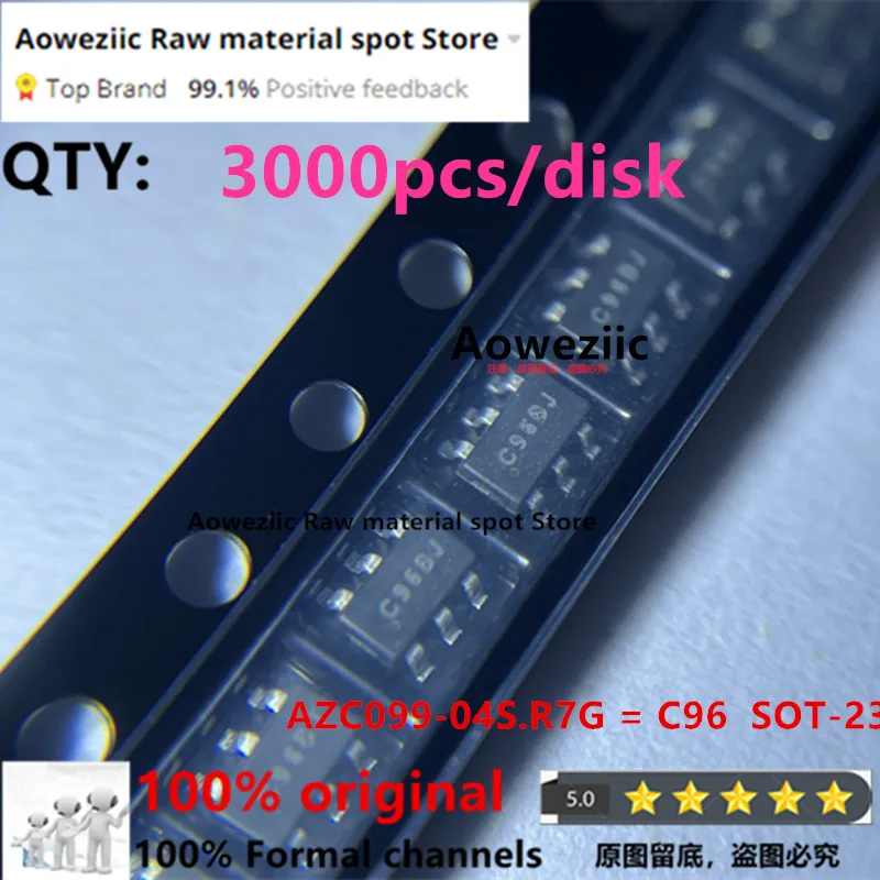 

Aoweziic 2022+ 3000pcs/Disk 100% New Original AZC099-04S.R7G AZC099 C96 AZC199-04S.R7G AZC199 C16 SOT-23 Diode Chip