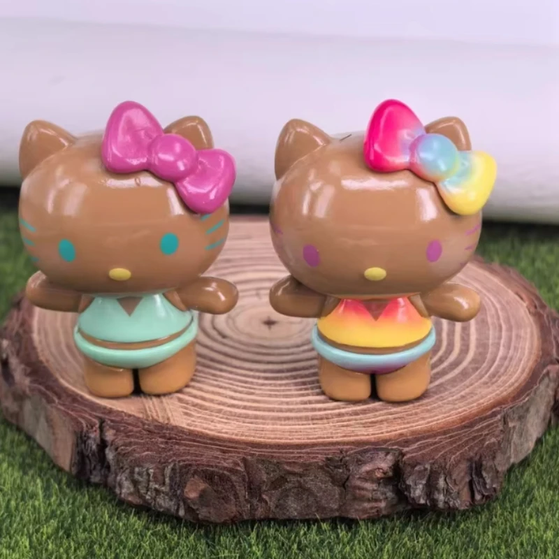 Kt Cat Summer Rainbow Candy Series caja ciega Mini figura de acción bonita decoración de escritorio juguetes coleccionables regalos de cumpleaños para niños