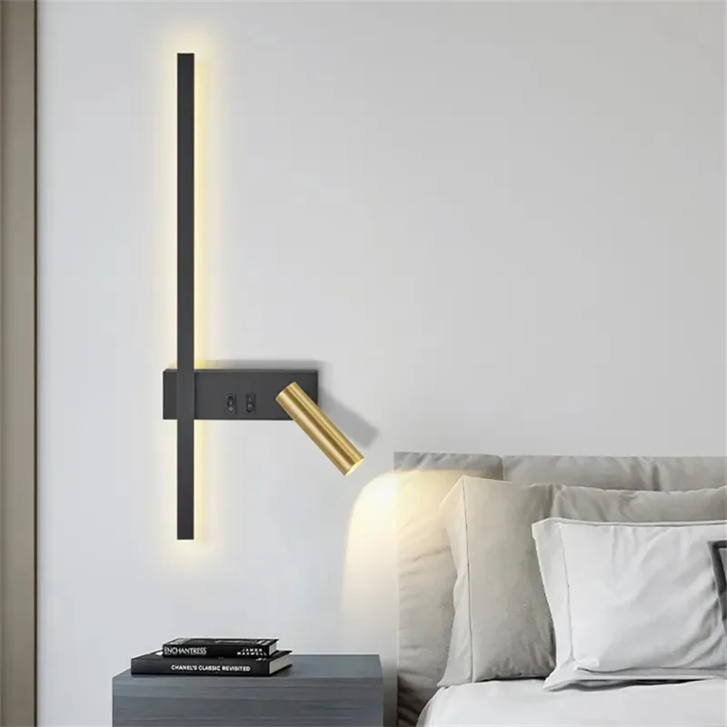 

Nordic modern creative led Wall lamp simple living room sofa background wall decorative lamp reading lamp bedroom bedside lamp