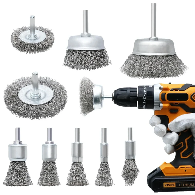 

Набор латунных щеток для кружки, 8 шт., Набор щеток из грубой обжимной углеродистой латунной проволоки для очистки ржавчины, коррозии, долговечности краски