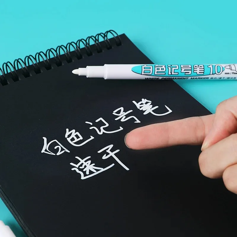 1 قطعة قلم تحديد أبيض زيتي مقاوم للماء قلم جل دائم لكتابة الرسم الأبيض DIY ألبوم الكتابة على الجدران القلم القرطاسية للكمبيوتر المحمول #4