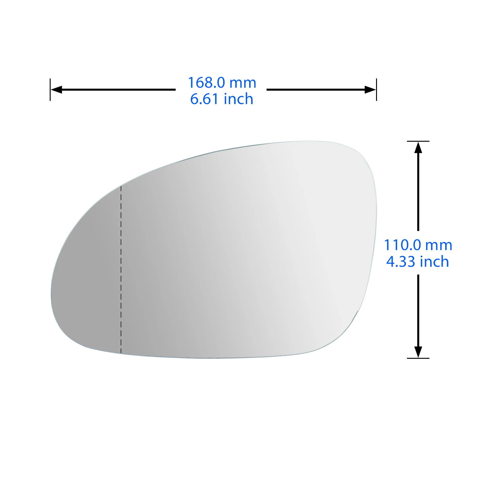 For VW Golf MK5 2003-08 Left Door Wing Mirror Glass Heated Convex