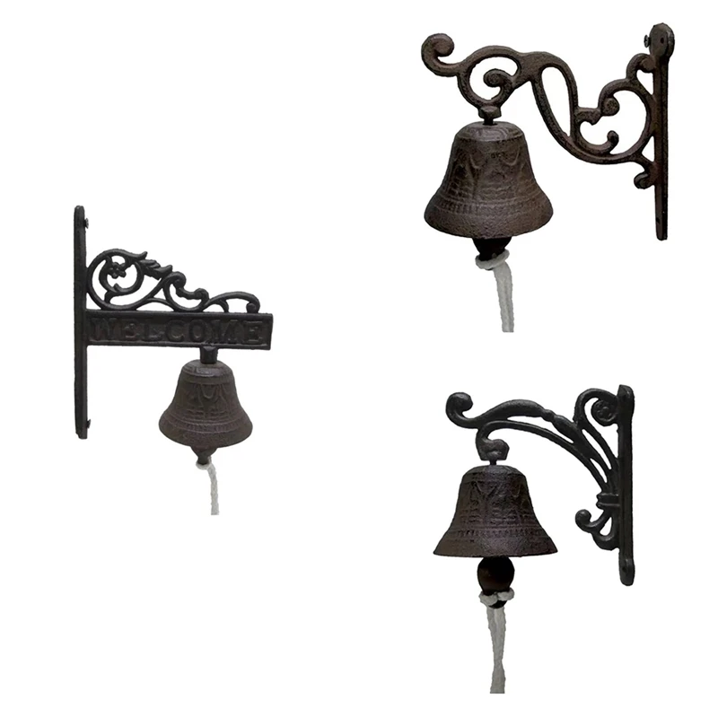 

Hot Vintage Garden Antique Doorbell, Vintage Large Cast Iron Wall Mounted Metal Doorbell,Suitable For Farmhouse Decoration