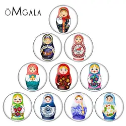 матрёшка matryoshka Russian 10pcs mixed 8mm/10mm/12mm/18mm/20mm/25mm Round photo glass cabochon demo flat back Making findings
