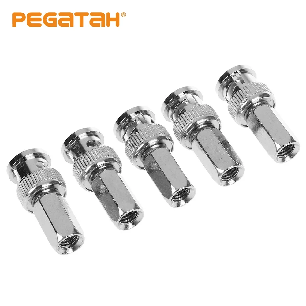 PEGATAH 5pcs/10pcs BNC Male Connectors Cable Adapters for RG59 Coaxial Cable BNC1A2 C63