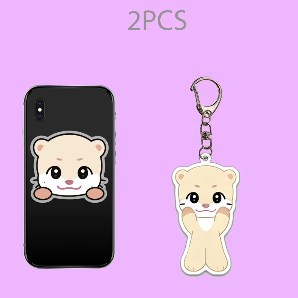 NEXZ حامل هاتف المفاتيح 2 قطعة/المجموعة الكرتون جديلة PVC قابلة للتطوير فين حامل الاكريليك الطباعة قلادة حلقة رئيسية Haru Seita المشجعين هدية #6